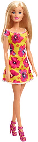Barbie - Fashionista Muñeca Rubia con Vestido Amarillo con Flores (Mattel GBK93) , color/modelo surtido