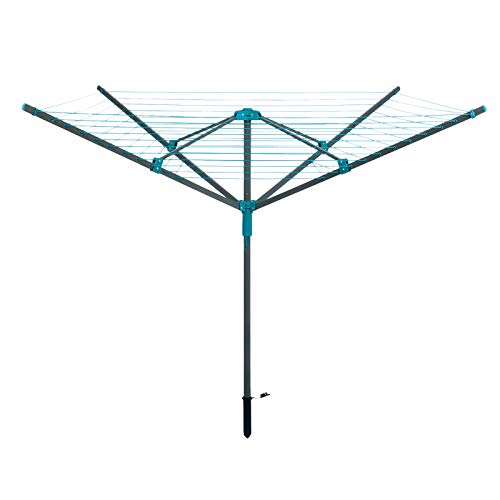 Beldray LA059437FSDUEU Rotary Outdoor Clothes Airer with Pegs, Weather Proof Cover and Ground Socket, 45 m Drying Space, Holds up to 20 KG, Grey, 45m Beldray LA059437FSDUEU Rotary Outdoor Clothes Airer with Pegs, Weather Proof Cover and Ground Socket, 45 m Drying Space, Holds up to 20 KG, Grey, 45m