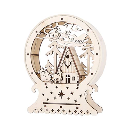 bestoyard casa de Navidad miniatura trineo madera luminoso LED Decoration Navidad bola con reno árbol Noel Regalo de Noel (sin batería) bestoyard casa de Navidad miniatura trineo madera luminoso LED Decoration Navidad bola con reno árbol Noel Regalo de Noel (sin batería)