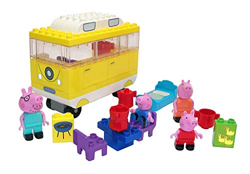 Big-Bloxx Peppa Pig Camper – Juego de construcción de Carrito de Camping de Peppa Pig de Peppa Pig, Juego Compuesto por Familia y Camper, 54 Piezas, para niños a Partir de 18 Meses