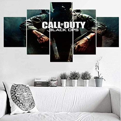 bnkrtopsu 5 Cuadro en Lienzo 5 Fotos Juntas en una Sala de Estar Dormitorio Creativo murales Decorativos y Carteles(Sin Marco) Personaje del Juego Call of Duty Black Ops