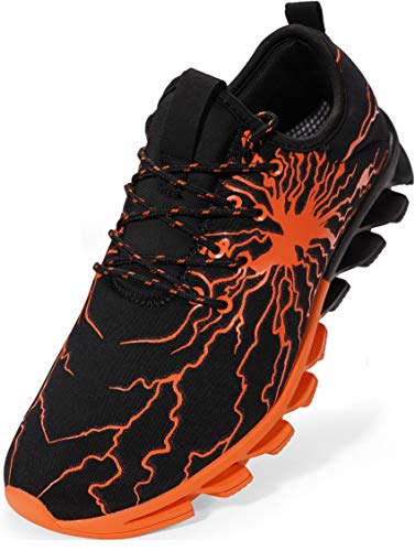 BRONAX Zapatos para Correr Hombre Zapatillas de Deportes Tenis Deportivas Running Calzado Trekking Sneakers Gimnasio Transpirables Casual Montaña Naranja 46