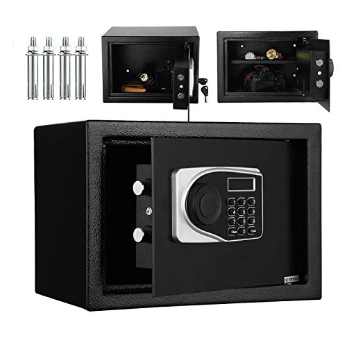 Caja fuerte de Seguridad Electrónica para Oficina en casa, 16L Caja Fuerte cerradura electrónica con Teclado y Llave, 35x25x25 cm Caja Fuerte Grande Negra Caja fuerte de Seguridad Electrónica para Oficina en casa, 16L Caja Fuerte cerradura electrónica con Teclado y Llave, 35x25x25 cm Caja Fuerte Grande Negra