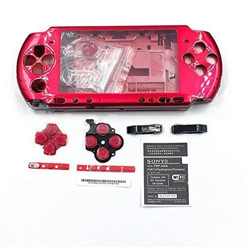 Carcasa completa de repuesto para Playstation PSP3000 PSP 3000 (rojo)