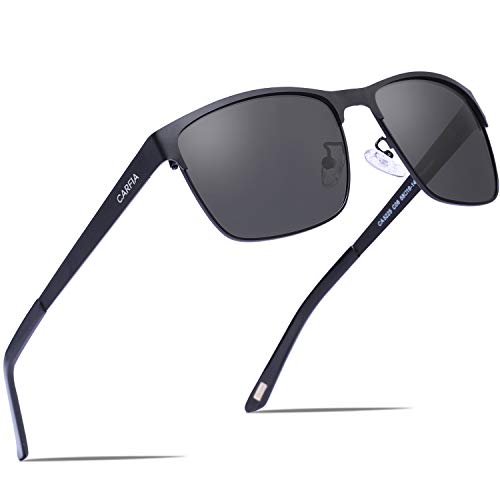 Carfia Gafas de Sol Polarizadas de Estilo Retro Metal de UV400 Protección para Deporte y Aire Libre Ciclismo Golf