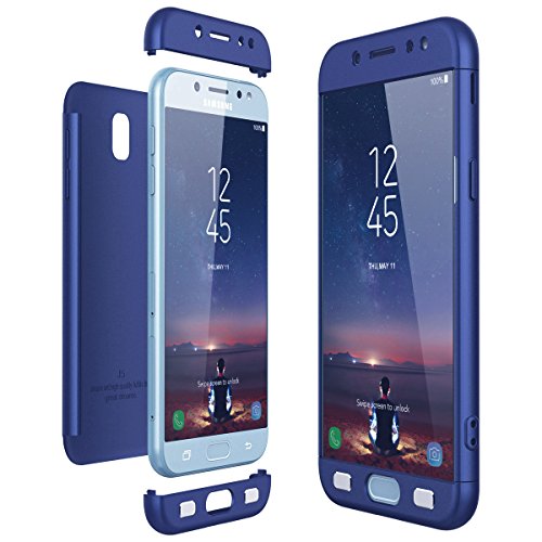 CE-Link Funda Samsung Galaxy J5 2017, Carcasa Fundas para Samsung Galaxy J5 2017, 3 en 1 Desmontable Ultra-Delgado Anti-Arañazos Case Protectora - Azul