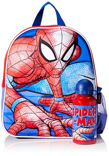Cerdá, Mochila con Botella de Agua Infantil de Spiderman-Licencia Oficial Marvel Studios Unisex niños, Multicolor, 250X310X100MM