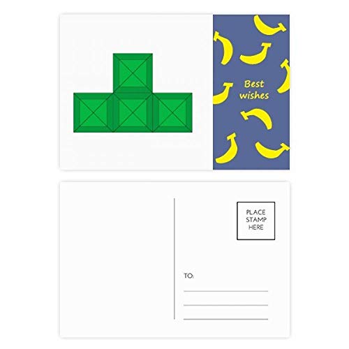 Classic Games Tetris Green Block Banana - Juego de tarjetas postales (20 unidades), diseño de bloques