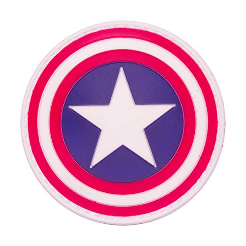 Cobra Tactical Solutions - PVC Patch Captain America Shield Avengers Movie Cosplay PVC Patch Motivational Military con Cierre de Velcro para Airsoft, Paintball, Ropa táctica y Mochila