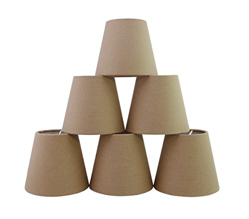 Conjunto de 6 piezas Clamp Pantalla de lámpara para lampara y lampara de pared (Lino de chocolate) / Set of 6 Clip Lamp Shade for Chandelier and wall lamp (Chocolate Linen)