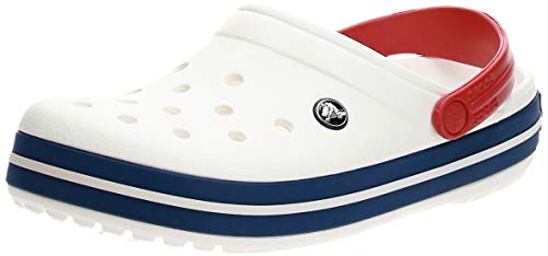 Crocs Crocband U, Zuecos Unisex Adulto, Blanco (White-Blue Jean), 45-46 EU