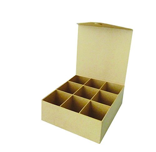 Decopatch - Caja con 9 Compartimentos (Cierre magnético, 21 x 20 x 7,5 cm)