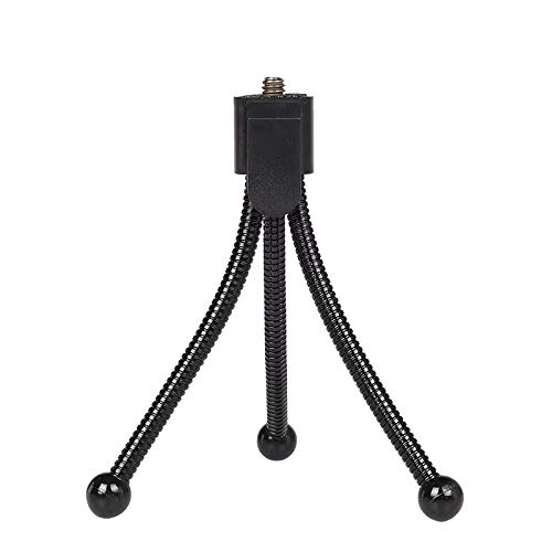 Dericam Webcam Stand, Mini trípode de cámara, Mini trípode ajustable ligero para escritorio de sala de conferencias (soporte de cámara negro)