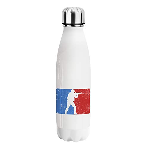 Desconocido Counter Strike Blue and Red Water Bottle CO233 Botella de Agua Stainless Steel Funny Insulated 500ml Thermos For Hot and Cold Sports Gym Drink Flask