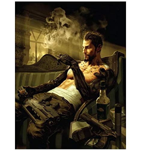 Deus Ex - Póster de videojuego de rol de acción, póster retro e impresiones de arte de pared para decoración de sala de estar-60x80cmx1pcs- sin marco
