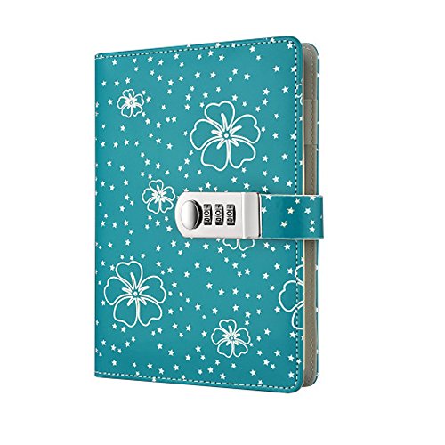 Diario de Cuero de Viajes ,cuaderno diario bloqueo de contraseña con cerradura diario ,Cuaderno secreto/Libreta de Viaje PU vintage TPN107,verde 145x210mm