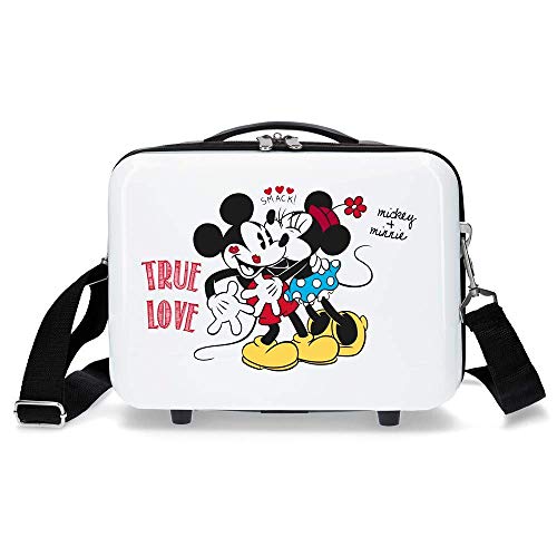 Disney Mickey True Love Nececer Adaptable Blanco 29x21x15 cms ABS