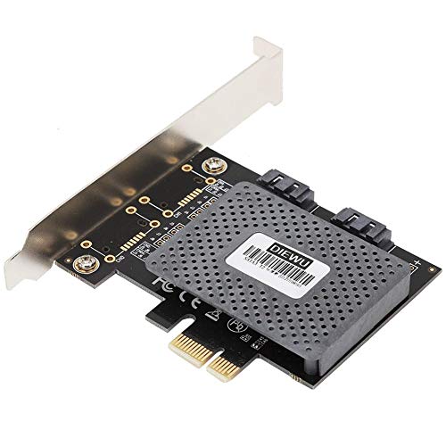 Diyeeni Tarjeta adaptadora PCIe 2.0 a SATA III de 2 Puertos, Tarjeta de expansión PCI Express SATA Compatible con SATA (III, II, I), Unidades HDD SSD
