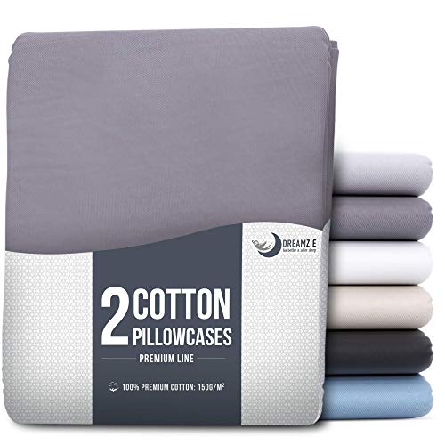 Dreamzie Juego de 2 x Fundas de Almohada 60x60 cm Gris Oscuro 100% Algodon Jersey - Funda de Almohada Algodon 60x60 - Funda Cojin para Cama 60x60 - Protector de Almohada Dreamzie Juego de 2 x Fundas de Almohada 60x60 cm Gris Oscuro 100% Algodon Jersey - Funda de Almohada Algodon 60x60 - Funda Cojin para Cama 60x60 - Protector de Almohada