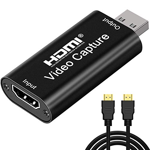 EasyULT HDMI a USB 2.0 Convertidor Video Audio, Capturadora de Video HDMI para Juegos, Transmisión de Video en Tiempo Real, Sala de Conferencias, Grabación de Video (Negro)