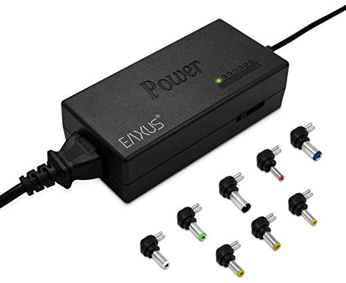 Eaxus®️ Suministro de energía universal - ⚡ Cargador para Laptop / Notebook y otros dispositivos - 12-24 Voltios, 96 Vatios, con 8 accesorios