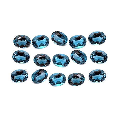 eGemCart Lote de 500 Piezas Natural Topacio Azul London 7X5mm de Forma Redonda Facetas Cortar la Piedra Floja para la fabricación de Joyas | Calidad AAA tamaño calibrado 7X5mm Piedra semipreciosa
