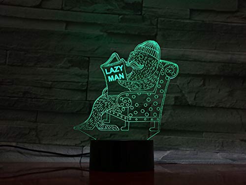 Elemento de moda decoración del hogar sello animal LED luz nocturna sensor táctil luz 3D perezosa iluminación indirecta luz ambiental luz nocturna