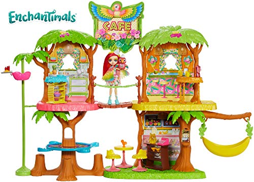 Enchantimals Supercafé de la selva mágica con muñeca Peeki Parrot (Mattel GFN59)
