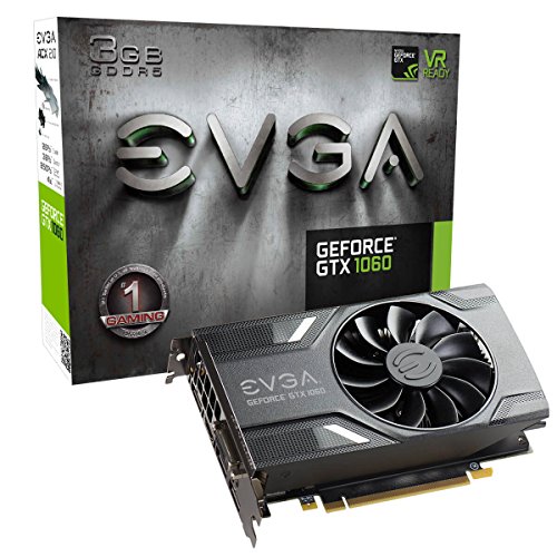 EVGA GeForce GTX 1060 3GB GAMING, ACX 2.0 (solo ventilador), 3GB GDDR5, DX12 Tarjetas de gráficos OSD Support (PXOC) Tarjeta Grafica 03G-P4-6160-KR