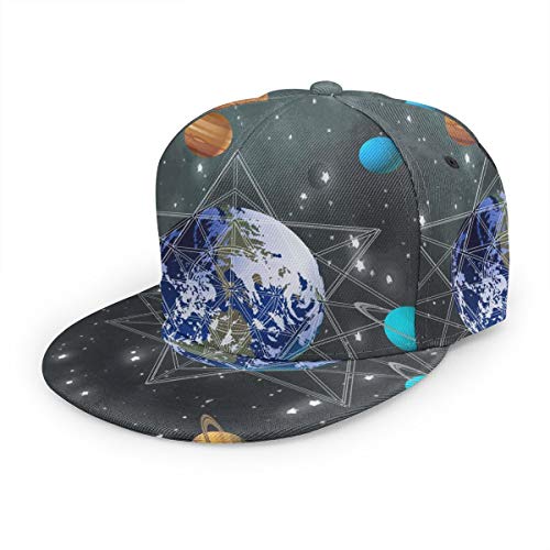Exterior Nebula Cluster The Earth Tema Unisex jóvenes 3D Impreso Ajustable Gorra de béisbol Gorra de Camionero Sombreros Hip Hop Sun Caps para Hombres Mujeres niños niñas Negro