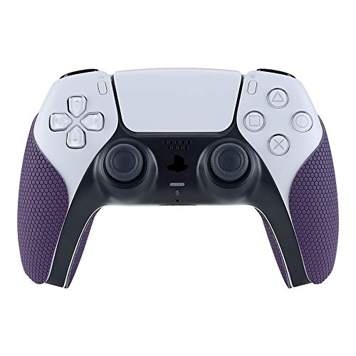 eXtremeRate PlayVital Pegatina para PS5 Aadhesivo de Silicona Antideslizante Piel de Goma para Control DualSense PS5 Protector con Textura Pegatina de Agarre para Mando de Playstation 5(Violeta)