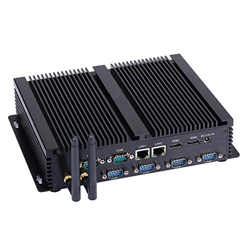 Fanless Industrial PC,Mini Computer,Windows 7/10 Pro/Linux Ubuntu,Intel Core I7 4500U,(Black),[HUNSN IM04],[64Bit/Dual Band WiFi/2HDMI/4USB2.0/4USB3.0/2LAN/6COM],(8G RAM/256G SSD)