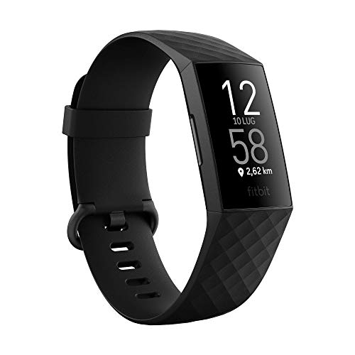 Fitbit Charge 4 Pulsera de actividad premium con GPS integrado, sumergible hasta 50m y 7 dias de batería, Negro