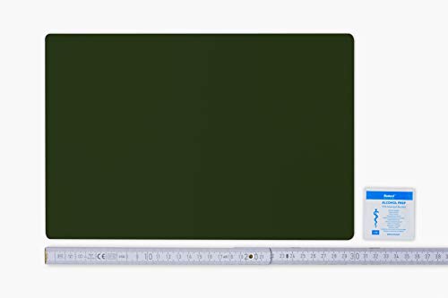 Flickly Parches para reparación de lonas, disponible en muchos colores, 30 cm x 20 cm, autoadhesivo RAL 6031, color verde bronce