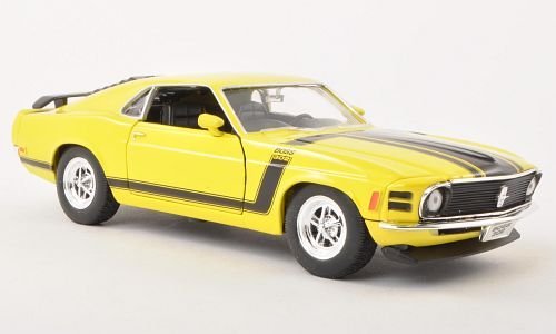 Ford Mustang Boss 302, amarillo, 1970, Modelo de Auto, modello completo, Welly 1:24