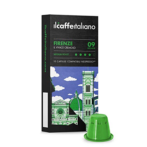 FRHOME - Nespresso 100 Càpsulas compatibles - Il Caffè Italiano - Mezcla Firenze Intensidad 9