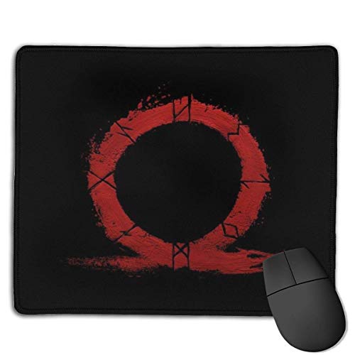 God of War Omega Symbol Diseños Personalizados Antideslizante Base de Goma Alfombrilla de Ratón para Juegos, PC, Ordenadores, Ideal