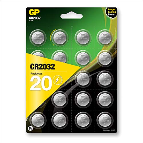 'GP 8716778919841 CR2032 Pilas de Litio Pilas de botón 3 V, 20 Unidades de Marca Ware, 2 x 2 x 0,3 cm