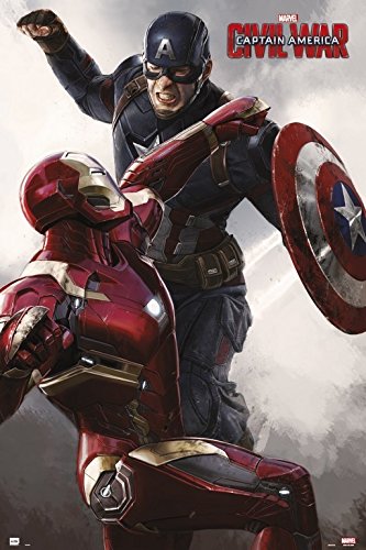 Grupo Erik - Póster Captain America Civil War Cap VS Iron Man, 61x91,5 cm