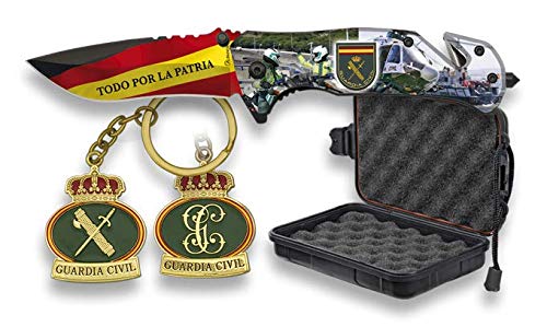 Guardia Civil - Set de Cuchillo Táctico Plegable Albainox + Llavero Metálico de la Guardia Civil + Caja ABS - Navaja de Seguridad con Punta Rompe Vidrio y Cuchilla para el Cinturón de Seguridad Guardia Civil - Set de Cuchillo Táctico Plegable Albainox + Llavero Metálico de la Guardia Civil + Caja ABS - Navaja de Seguridad con Punta Rompe Vidrio y Cuchilla para el Cinturón de Seguridad