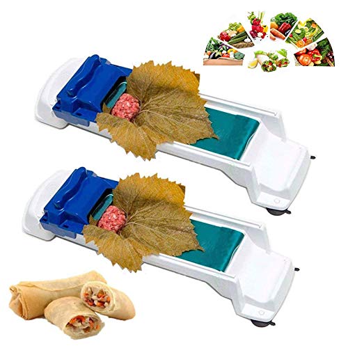 Herramienta Para Enrollar Carne 2 Pcs Rodillo Carne Vegetal Hoja Uva Enrollada Máquina Laminación Sushi Kit Cocina Bricolaje Para Principiantes y Niños Máquina Enrolladora Hojas Repollo Rellenas Uva