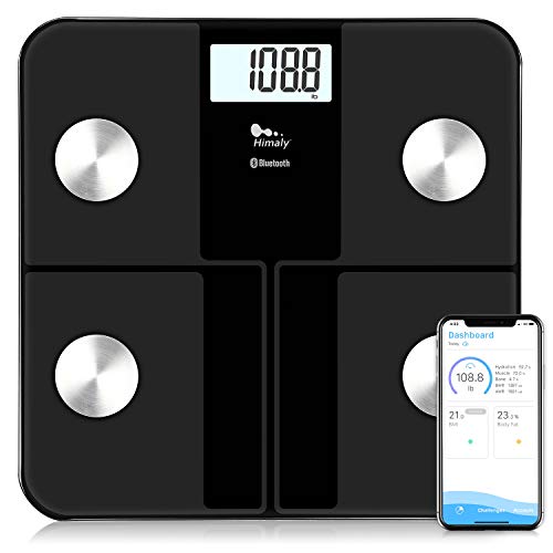 Himaly USB Carga Báscula Grasa Corporal, Báscula Baño Digital Bluetooth Inteligente, Báscula Analógica Monitores de composición corporal Para Móviles Andriod y iOS (USB carga*Negro) Himaly USB Carga Báscula Grasa Corporal, Báscula Baño Digital Bluetooth Inteligente, Báscula Analógica Monitores de composición corporal Para Móviles Andriod y iOS (USB carga*Negro)