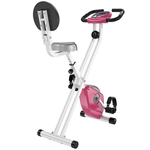 HOMCOM Bicicleta Estática para Ejercicios Profesional Bicicleta Vertical Plegable de Forma X con 8 Niveles Resistencia Magnética Asiento con Altura Ajustable Acero 43x97x109 cm Rosa HOMCOM Bicicleta Estática para Ejercicios Profesional Bicicleta Vertical Plegable de Forma X con 8 Niveles Resistencia Magnética Asiento con Altura Ajustable Acero 43x97x109 cm Rosa