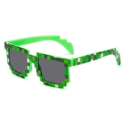 hqpaper Gafas de sol de moda Gafas de sol a cuadros Gafas-Verde grid_Photo Color