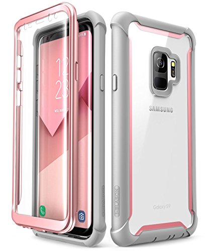 i-Blason Funda Galaxy S9 [Ares] 360 Grados Case Transparente Carcasa con Protector de Pantalla Integrado para Samsung Galaxy S9 2018 Rosa