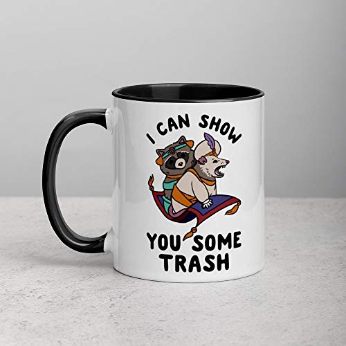 I Can Show You Some Trash Mug with Color Inside, Raccoon Possum Coffee Mug, Funny Romance Mug, Animal Lover Gift, Trash Panda, Opposum Mug