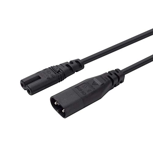 IEC 60320 C8 Conector a receptáculo C7 macho a hembra, cable adaptador principal (1 m)