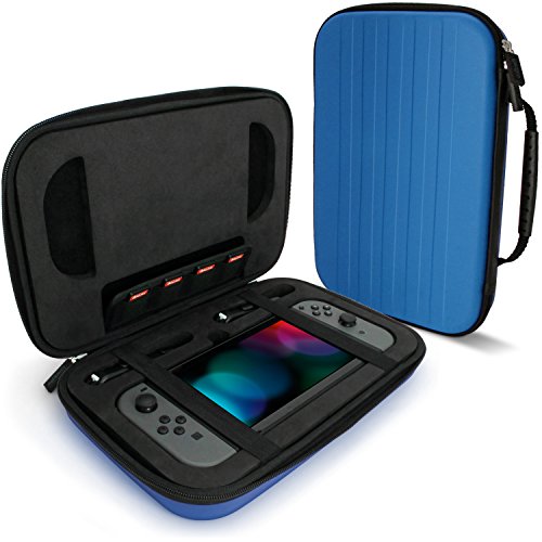 iGadgitz U6540 - EVA Funda Rígida de Viaje Compatible con Nintendo Switch - Azul
