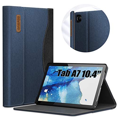 INFILAND Funda para Samsung Galaxy Tab A7 10.4 2020, Soporte Frontal Estuche Bolso para Samsung Galaxy Tab A7 10.4 (T500/T505/T507) 2020, Azul Oscuro