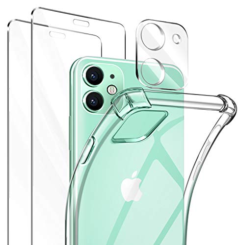 ivencase Funda Compatible con iPhone 11 Transparente, 2 Pack Cristal Templado y cámara Protector de Pantalla, Silicona Transparente TPU Carcasa Protector Airbag Anti-Choque Anti-arañazos Carcasa ivencase Funda Compatible con iPhone 11 Transparente, 2 Pack Cristal Templado y cámara Protector de Pantalla, Silicona Transparente TPU Carcasa Protector Airbag Anti-Choque Anti-arañazos Carcasa
